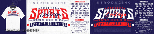 Vintage Varsity Typography T‑Shirt Design with Bold typeface Script and Sports Serif font vector Design