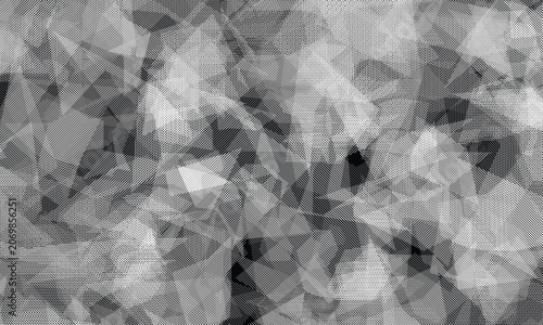 Photos Monochromatic dazzle camouflage pattern with geometric overlays and halftone dot