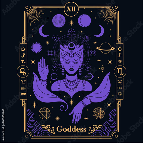 Vintage ornate gold floral vector illustration banner with Gemini and Pisces zodiac signs decorative retro frame with leaves swirls and border