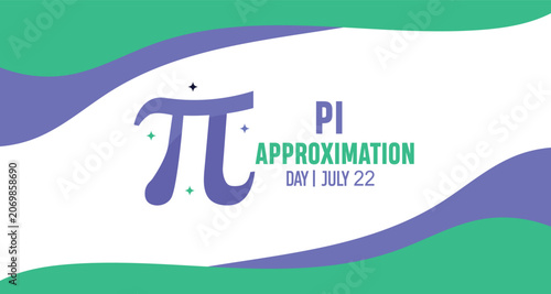 Obraz na plátne Pi approximation day july 22 Background Design post Banner poster