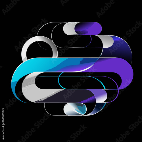 Colorful abstract vector background with lines and geometric shapes for business web design illustration icon banner template technology network concept