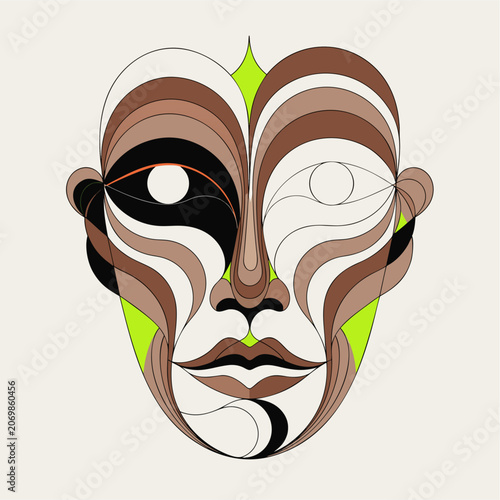 Carnival masquerade mask vector illustration isolated on white background decorative theater costume design icon style art