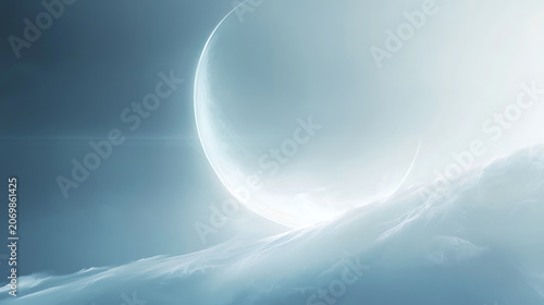 Glowing Mystical Orb Floating in a Dreamy Misty Atmosphere.