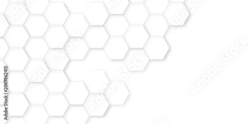 Abstract background with hexagons Abstract hexagon polygonal pattern background vector.  Futuristic abstract honeycomb mosaic white background. Hexagonal white hexagons honeycomb wallpaper. 