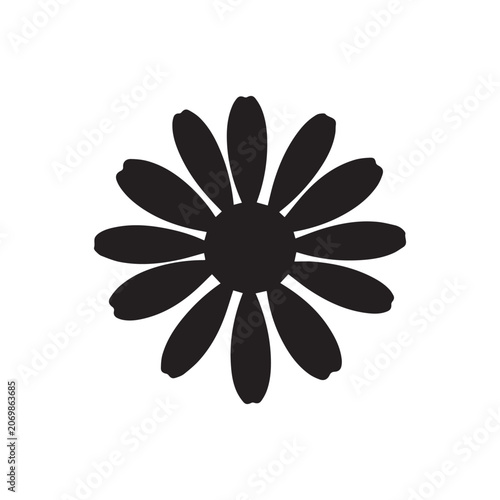 Daisy Flower Icon, Daisy Flower Silhouette Vector