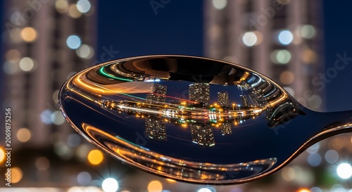 Spoon Reflects City Lights.