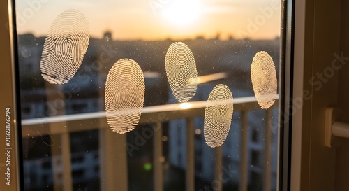 Sunset View Through Window.