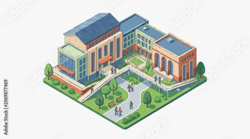 Принти на полотні Elegant University Campus Building Complex.