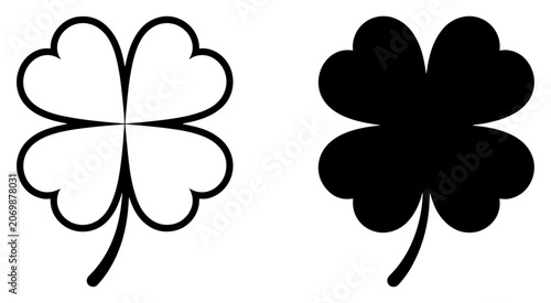 Photos four leaf clover luck vector icon