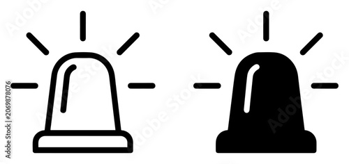 Schilderij op canvas emergency siren icon outline filled vector