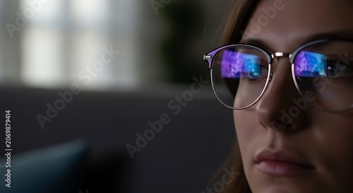 Woman Wearing Glasses Technology.