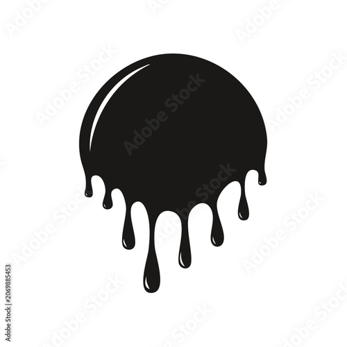 Black paint drip vector illustration