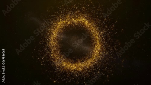 Glowing Golden Particle Ring in Outer Space 4K Generative AI