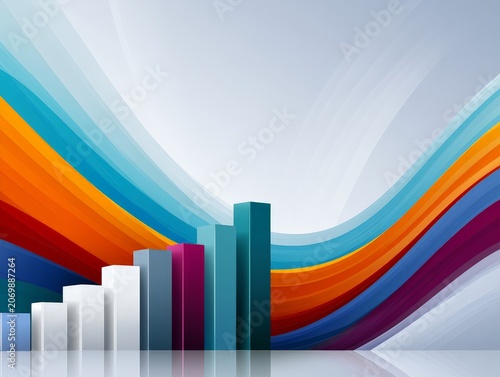 Abstract Upward Curves Representing Business Growth and Development