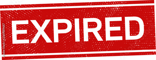 Foto Red rubber stamp with expired text on white background validity concept isolated