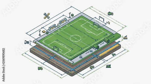 Bild auf Leinwand Football Pitch Structural Design.