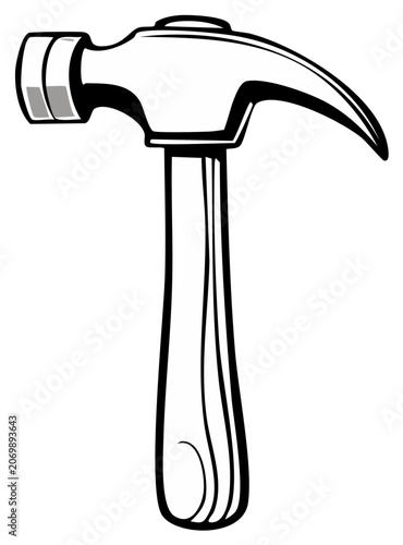 Iconic Hammer Illustration: Detailed Vector Graphic of a Classic Tool for Construction and Carpentry