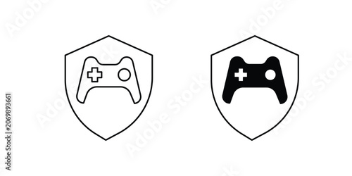 Shield set icon with white background vector stock illustration