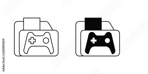 Folder set icon with white background vector stock illustration