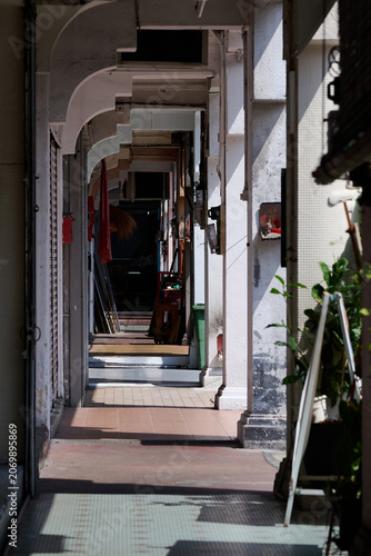 Historic Shophouse Five-Foot Way with Repeating Arches in Penang