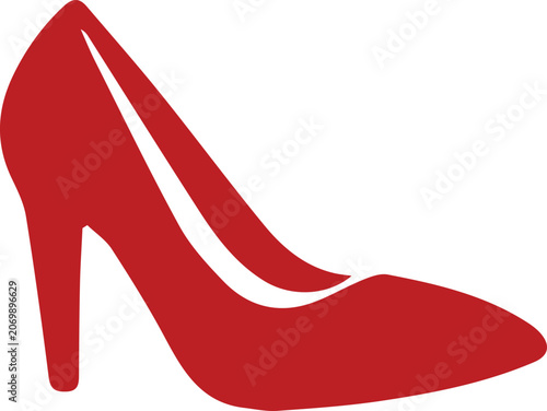 Red high heel shoe side view illustration Vector