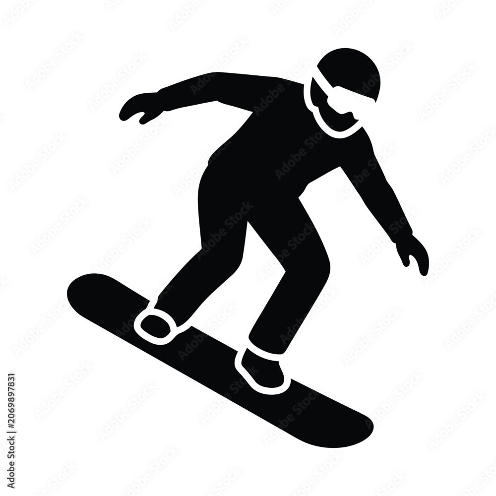 Fototapeta premium Black and White Hiking Boots Icon
