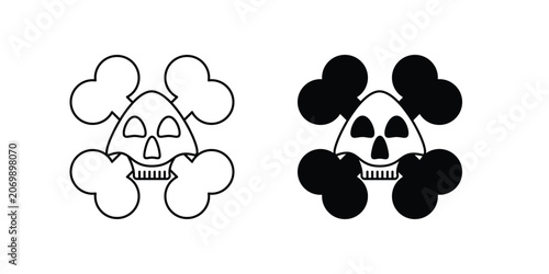 Skull set icon with white background vector stock illustration