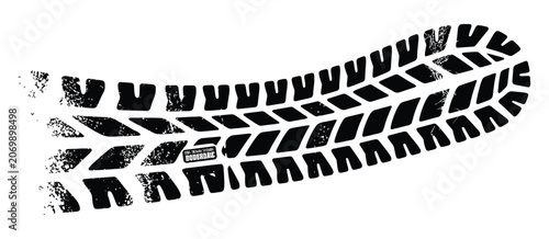 Tableau sur toile Dirty tire tread marks with grunge rubber texture, black wheel tracks for car, bike, motorcycle and truck skid prints, off road tire pattern vector illustration eps 10