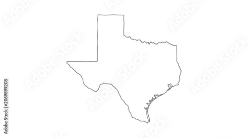 Tableau sur toile Texas state map outline in minimalist line art style