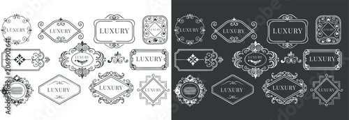 Vászonkép Luxury label and badge design elements