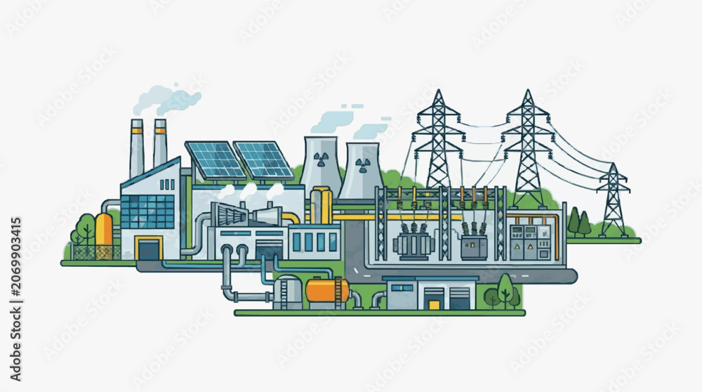 Obraz premium Industrial Energy Infrastructure Complex.
