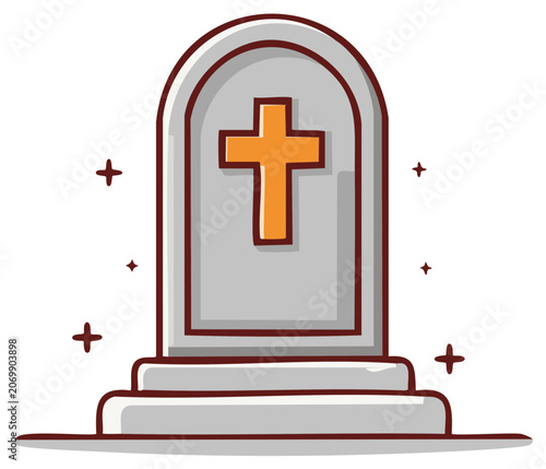 Christian Cross Tombstone Monument Memorial Stone Religious Symbol