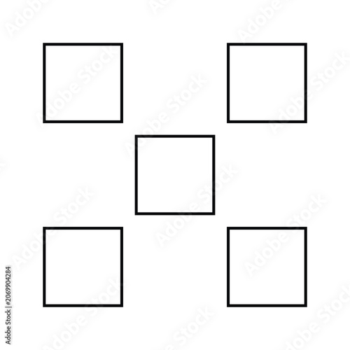 five squares arranged in a  cross sign icon