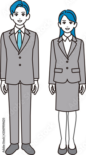 笑顔のビジネスパーソン　男女