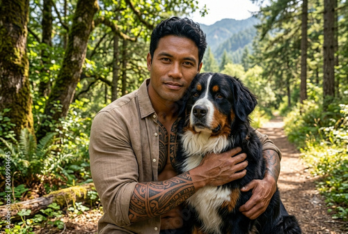 man and dog