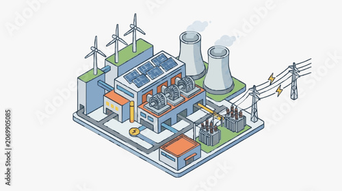 Industrial Energy Power Plant Complex.