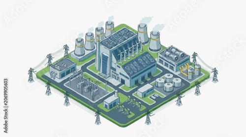 Industrial Facility with Solar Energy Integration.