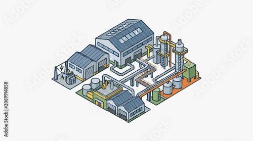 Industrial Manufacturing Plant Complex.