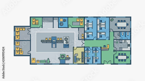 Industrial Manufacturing Facility Floor Plan.