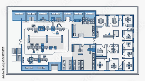 Industrial Manufacturing Facility Floor Plan.