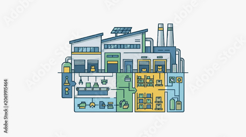 Industrial Manufacturing Facility Interior.