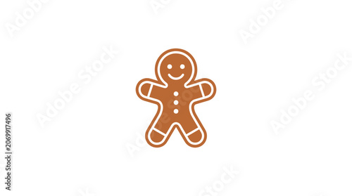 Gingerbread Man Flat Vector Illustration