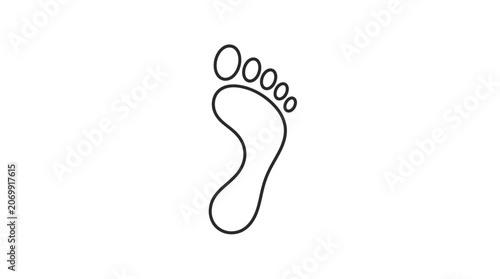 Minimalist human footprint outline icon representing health and steps