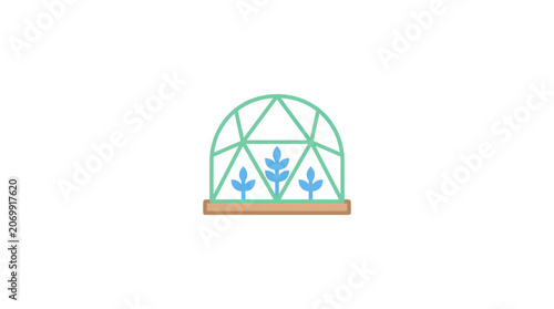 Geodesic Dome Greenhouse Vector Icon