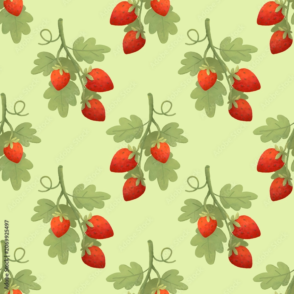 Fototapeta premium Sweet Strawberry Garden Design