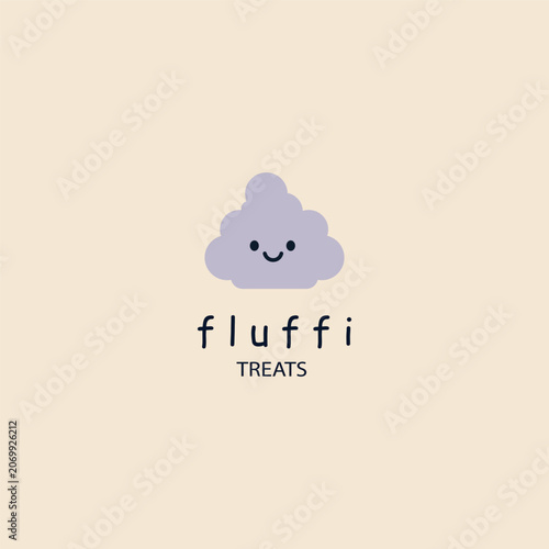 fluppy cloud logo vector cute face