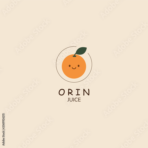 orange in a caircle with a cute face emoji