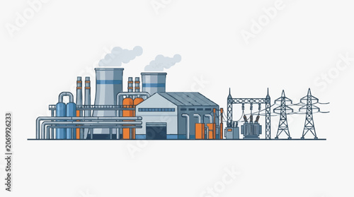 Canvas-taulu Industrial Power Plant Complex.