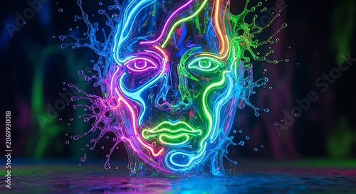 Abstract digital art with vibrant colorful swirls and patterns.