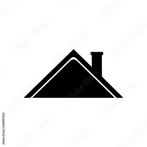 House Icon With Chimney Detail For Residential Business Identity Vector illustration